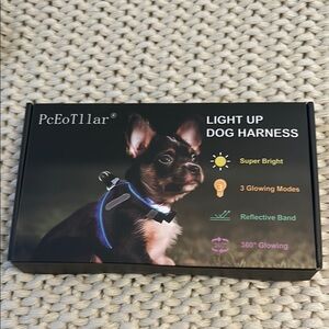 Blue Light Up Dog Harness